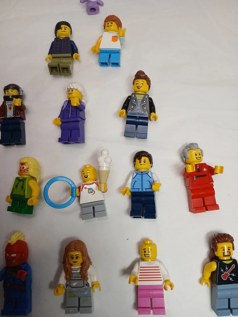 Lego Minifigure Assortment with Purple Bear and Multicolor Figures